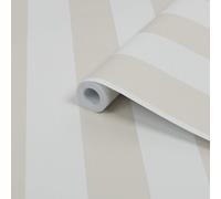 Laura Ashley Lille Beige & White Stripe Smooth Wallpaper Sample