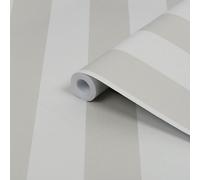 Laura Ashley Lille Silver Effect Stripe Smooth Wallpaper Sample