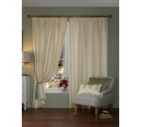 Laura Ashley Lille Stripe Pencil Pleat Curtains Beige Mix