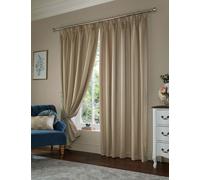 Laura Ashley Lille Stripe Pencil Pleat Curtains Natural