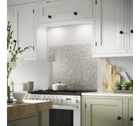 Laura Ashley Lisette Flint Beige Floral Print Glass Splashback, (H)750mm (W)900mm (T)6mm