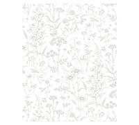 Laura Ashley Lisette White Silhouette Floral Glass Splashback, (H)750mm (W)600mm (T)6mm