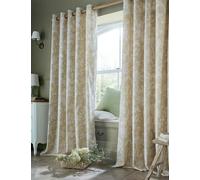 Laura Ashley Lloyd Pure Cotton Eyelet Curtains Natural Mix