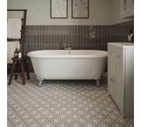 Laura Ashley Mason Steel Grey Gloss Brick Effect Textured Ceramic Indoor Wall Tile, Pack Of 54, (L)245mm (W)75mm