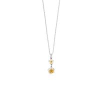 Laura Ashley Mathilde Mural Two Tone Floral Necklace N4796 | Acotis - Mathilde Mural Two Tone Floral Necklace