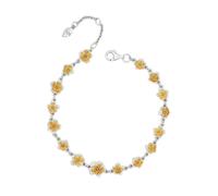 Laura Ashley Mathilde Mural Two Tone Floral Tennis Bracelet B5681 | Acotis - Mathilde Mural Two Tone Floral Tennis Bracelet