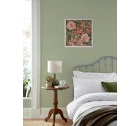 Laura Ashley Mayville Floral Print in a White Frame - White - 50x50