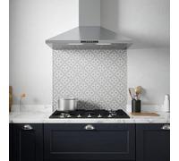 Laura Ashley Mr Jones Charcoal Geometric Self-Adhesive Glass Splashback, (H)750mm (W)900mm (T)6mm