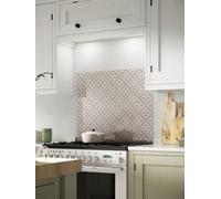 Laura Ashley Mr Jones Dove Grey Geometric Self-Adhesive Toughened Glass Kitchen Splashback 900mm X 750mm X 6mm