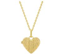 Laura Ashley N4672 Picnic Basket Weave Heart Locket Necklace Sterling Silver