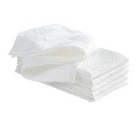 Laura Ashley Napkins Raised Woven Embroidered Jacquard Fabric, Wrinkle Resistant for Dining, Holiday, Party, Wedding or Banquet, Set of 6 Napkins, Cynthia White