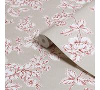 Laura Ashley Natural Flair Dove Grey Pollington Roses Smooth Wallpaper