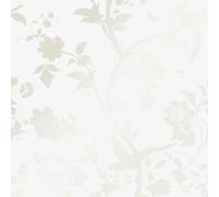 Laura Ashley Oriental Garden Pearlescent Wallpaper - White - 10m