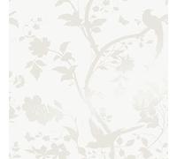 Laura Ashley Oriental Garden Pearlescent White Wallpaper