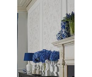 Laura Ashley Oriental Garden Pearlescent White Wallpaper White