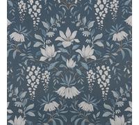 Laura Ashley Parterre Dark Seaspray Damask Smooth Wallpaper