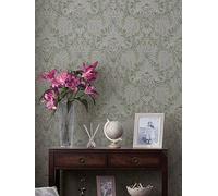 Laura Ashley Parterre Sage Wallpaper Grey
