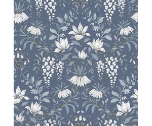 Laura Ashley Parterre Wallpaper - Dark Seaspray - 10m