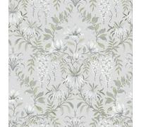 Laura Ashley Parterre Sage Damask Smooth Wallpaper