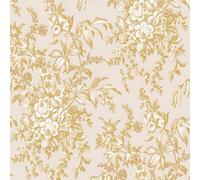 Laura Ashley Picardie Pale Gold Floral Smooth Wallpaper
