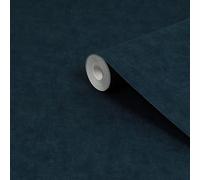 Laura Ashley Plains Midnight Seaspray Smooth Wallpaper