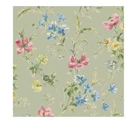 Laura Ashley Poppy Meadow Sage Green Wallpaper | Sage Green Floral Design | Paste the Wall