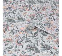 Laura Ashley Portia Pale Slate Floral Smooth Wallpaper Sample
