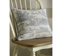 Laura Ashley Pure Cotton Braysmith Toile Piped Cushion Blue Mix