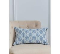 Laura Ashley Pure Cotton Gower Floral Cushion Light Blue