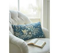 Laura Ashley Pure Cotton Marlbrook Bolster Cushion Blue Mix
