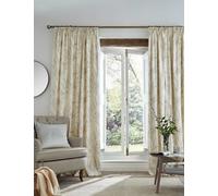 Laura Ashley Pure Cotton Pussy Willow Pencil Pleat Curtains Light Grey Mix