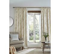 Laura Ashley Pure Cotton Pussy Willow Pencil Pleat Curtains Light Grey Mix