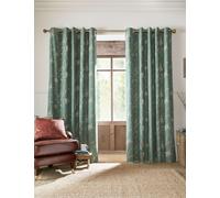 Laura Ashley Pussy Willow Eyelet Blackout Curtains Green Mix
