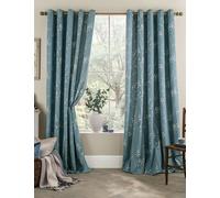 Laura Ashley Pussy Willow Eyelet Curtains Blue Mix
