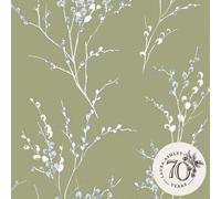 Laura Ashley The Wholesome Home Pussy Willow Moss Green Smooth Wallpaper