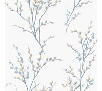 Laura Ashley Pussy Willow Seaspray Wallpaper One size White