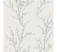 Laura Ashley Pussy Willow Wallpaper - Steel - 10m