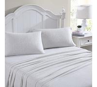 Laura Ashley - Queen Sheet Set, Cotton Flannel Bedding, Brushed for Extra Softness & Comfort (Chelsie Vine Grey, Queen)