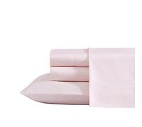 Laura Ashley- Queen Sheet Set, Luxury Sateen Cotton Bedding, 800 Thread Count, Soft & Smooth Home Decor (Solid Pink, Queen)