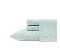 Laura Ashley - Queen Sheets, Cotton Percale Bedding Set, Lightweight & Breathable Home Decor (Margate Shells Blue, Queen)