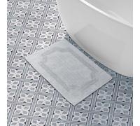 Laura Ashley Reversible Cotton Bath Mat, Light Grey, 17in. X 24in
