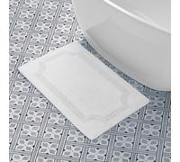Laura Ashley Reversible Cotton Bath Mat, White, 21in. X 34in