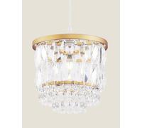 Laura Ashley Rhosill Faceted Glass Easy Fit Pendant Light Antique Brass