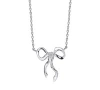 Laura Ashley Ribbon Bow Necklace N4634C - Brass / Silver Plated / Stone / Zirconia