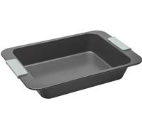 Laura Ashley Roasting Pan Large 32cm - Non Stick Oven Roasting Tray with Silicone Handles - Heavy Gauge Carbon Steel Bakeware, Dishwasher & Freezer Safe, PFAS/PFOA Free, Pale Charcoal