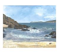 Laura Ashley Rocky Cove Print In A Wood Frame - 70 X 100Cm