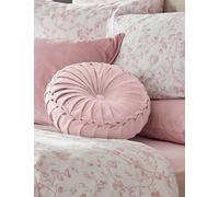 Laura Ashley Rosanna Velvet Round Pleated Cushion Light Pink