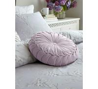 Laura Ashley Rosanna Velvet Round Pleated Cushion Light Purple