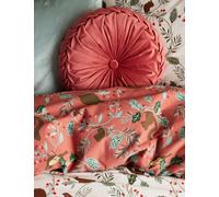 Laura Ashley Rosanna Velvet Round Pleated Cushion Red
