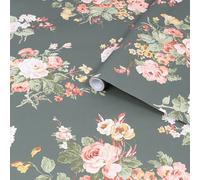 Laura Ashley Rosemore Fern Floral Smooth Wallpaper